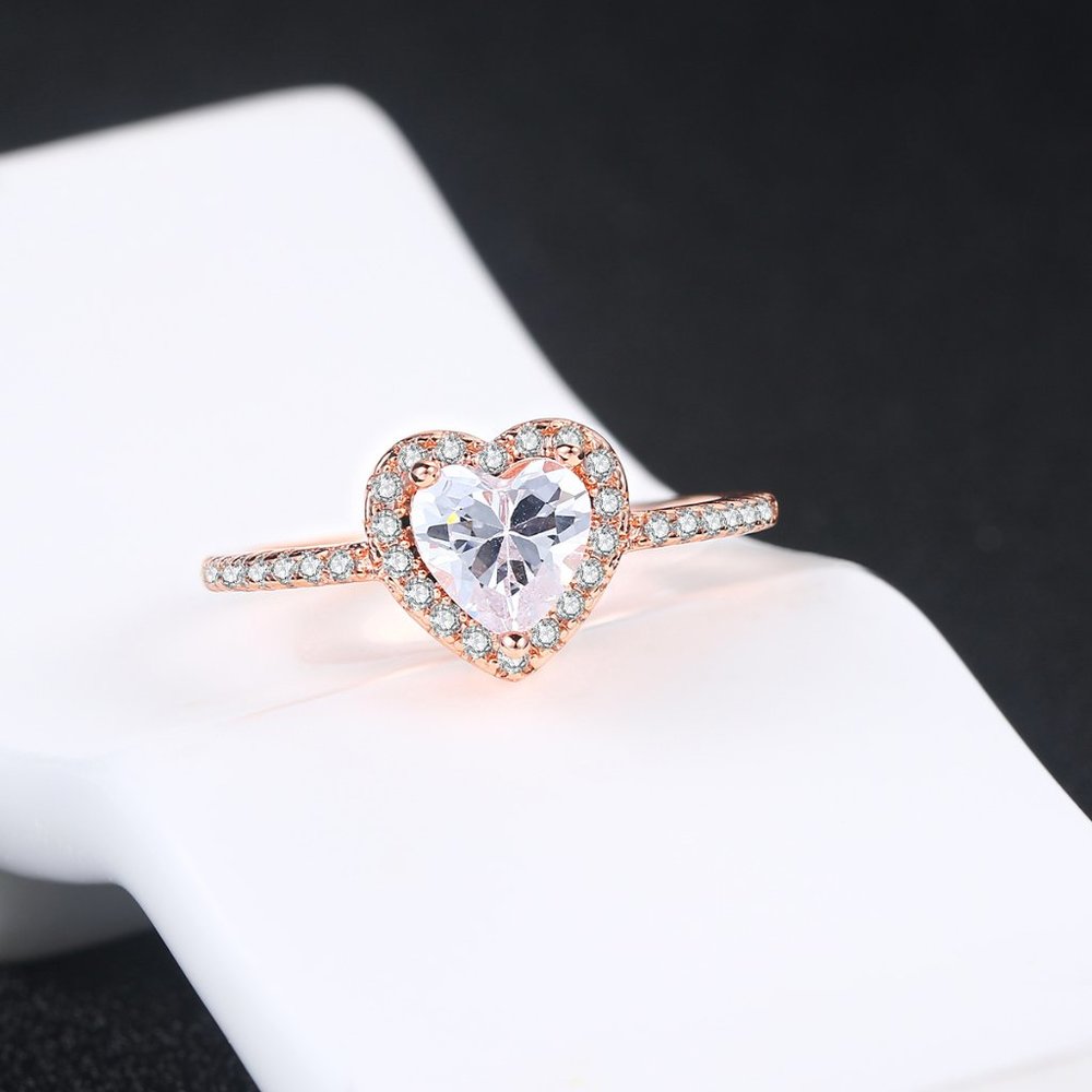 Heart Ring 18K Rose Gold Plated - Picture 7 of 10